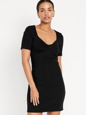 NWT Old Navy Black Knot-Front Dress XL